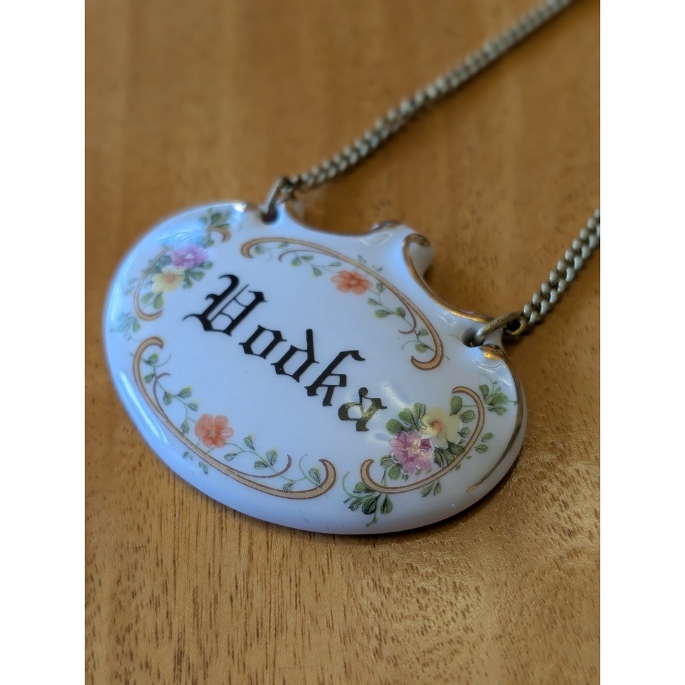 Vintage Italian Porcelain Ceramic VODKA Bottle Label Made for ME Made In Italy